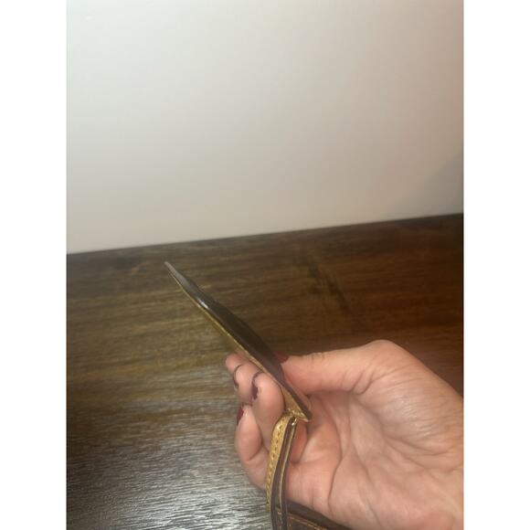 Chloe Auth Tan Black Zip Leather Coin Key Case 2 Slot Card Holder Wallet Zip H15 - Picture 4 of 9